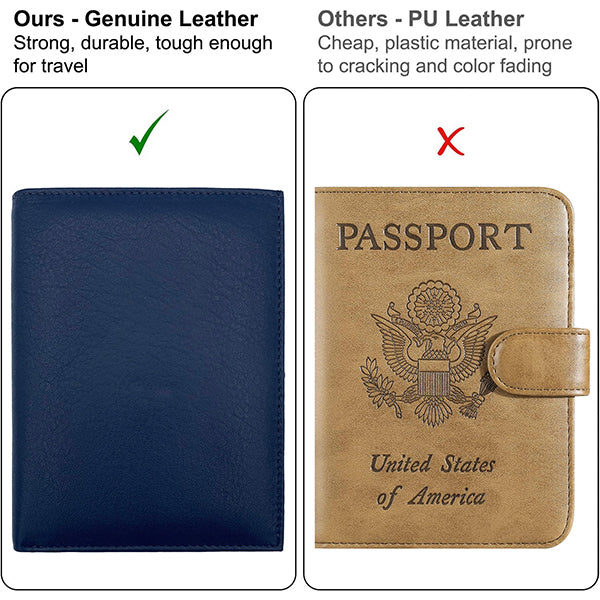 Deluxe Personalized Monogrammed Leather RFID Passport Wallet and Luggage Tag