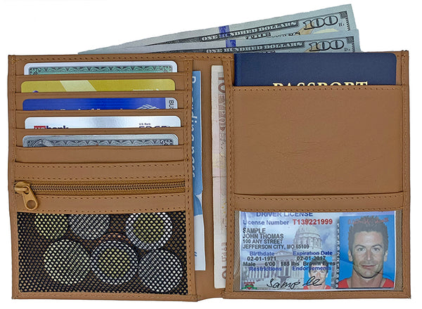 Deluxe Personalized Monogrammed Leather RFID Passport Wallet