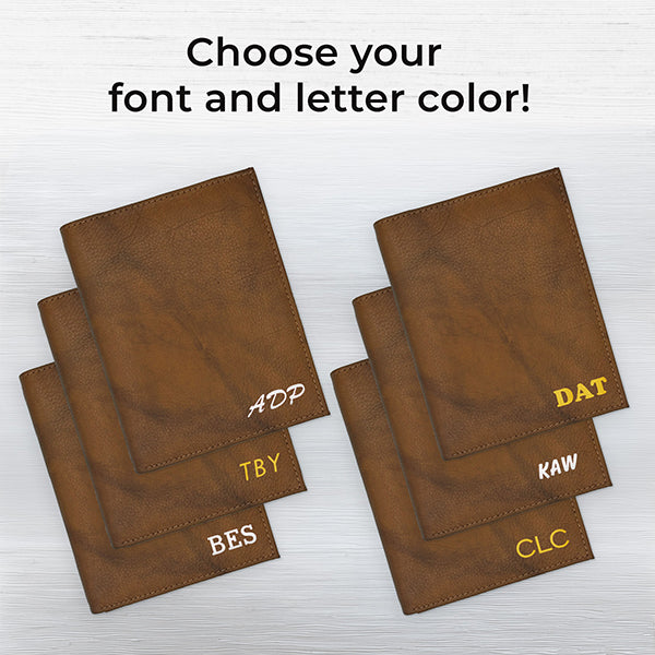 Deluxe Personalized Monogrammed Leather RFID Passport Wallet
