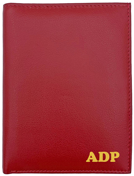 Deluxe Personalized Monogrammed Leather RFID Passport Wallet