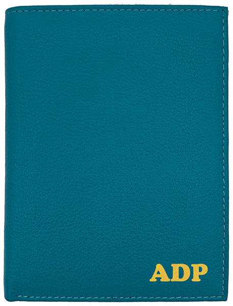 Deluxe Personalized Monogrammed Leather RFID Passport Wallet