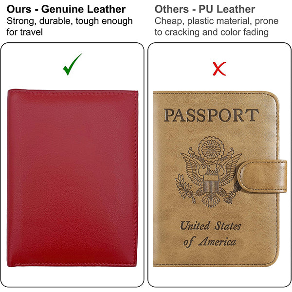 Deluxe Personalized Monogrammed Leather RFID Passport Wallet and Luggage Tag