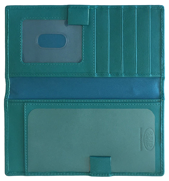 RFID Leather Checkbook Cover with Credit Card Slots and Pen Holder - A&A Creative Designs