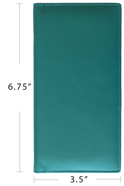 RFID Leather Checkbook Cover with Credit Card Slots and Pen Holder - A&A Creative Designs