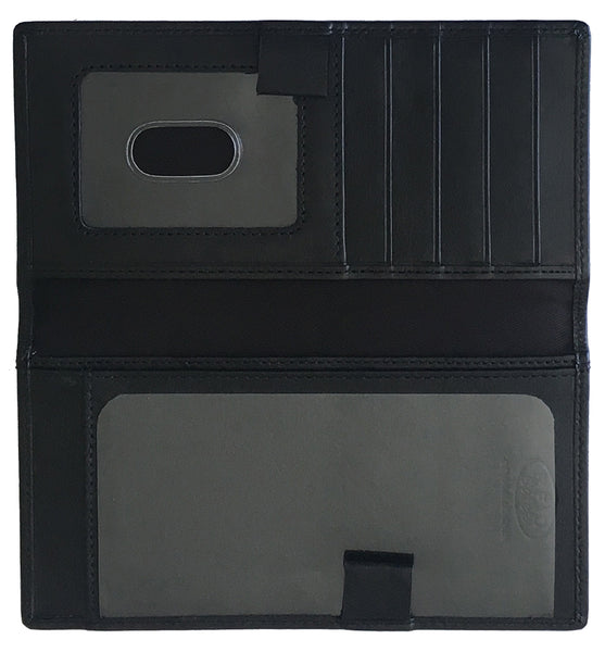 RFID Leather Checkbook Cover with Credit Card Slots and Pen Holder - A&A Creative Designs