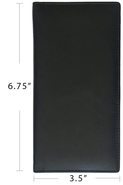 RFID Leather Checkbook Cover with Credit Card Slots and Pen Holder - A&A Creative Designs