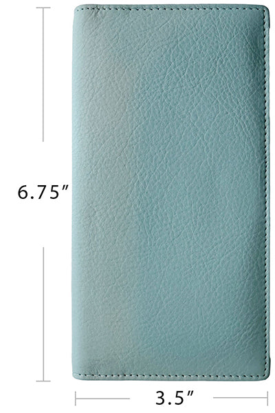 RFID Leather Checkbook Cover with Credit Card Slots and Pen Holder - A&A Creative Designs