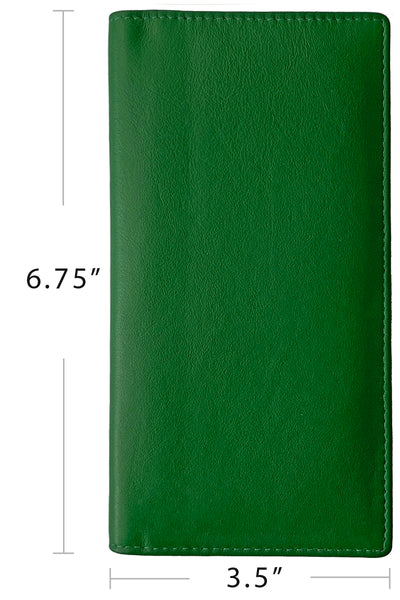 RFID Leather Checkbook Cover with Credit Card Slots and Pen Holder - A&A Creative Designs