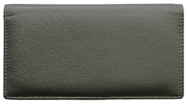 RFID Leather Checkbook Cover with Credit Card Slots and Pen Holder - A&A Creative Designs