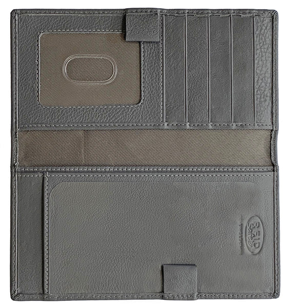 RFID Leather Checkbook Cover with Credit Card Slots and Pen Holder - A&A Creative Designs