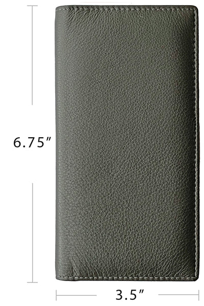 RFID Leather Checkbook Cover with Credit Card Slots and Pen Holder - A&A Creative Designs