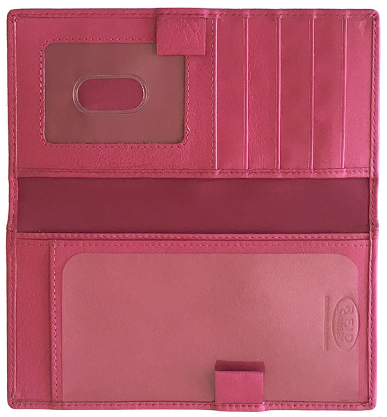 RFID Leather Checkbook Cover with Credit Card Slots and Pen Holder - A&A Creative Designs