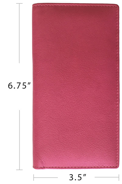 RFID Leather Checkbook Cover with Credit Card Slots and Pen Holder - A&A Creative Designs