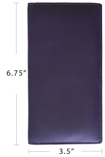 RFID Leather Checkbook Cover with Credit Card Slots and Pen Holder - A&A Creative Designs
