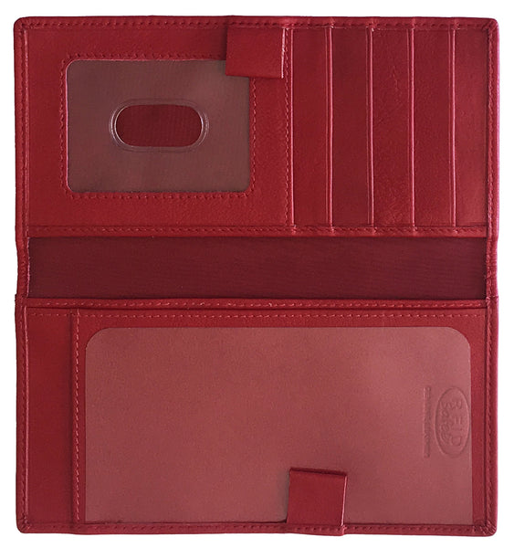 RFID Leather Checkbook Cover with Credit Card Slots and Pen Holder - A&A Creative Designs