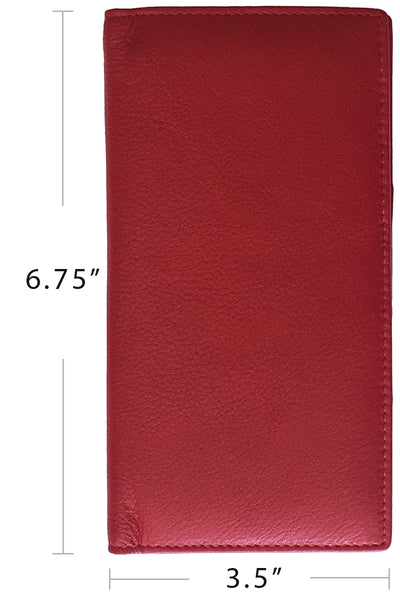 RFID Leather Checkbook Cover with Credit Card Slots and Pen Holder - A&A Creative Designs