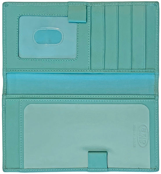 RFID Leather Checkbook Cover with Credit Card Slots and Pen Holder - A&A Creative Designs