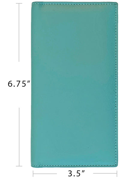 RFID Leather Checkbook Cover with Credit Card Slots and Pen Holder - A&A Creative Designs