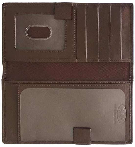 RFID Leather Checkbook Cover with Credit Card Slots and Pen Holder - A&A Creative Designs