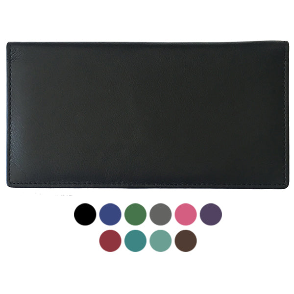 RFID Leather Checkbook Cover with Credit Card Slots and Pen Holder - A&A Creative Designs