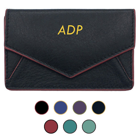 Genuine Leather Personalized RFID Card Holder - A&A Creative Designs