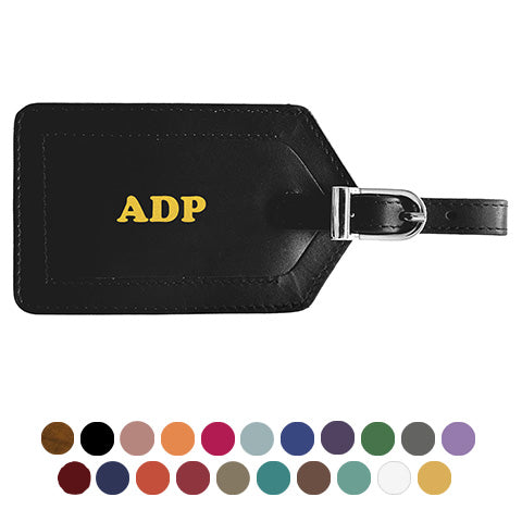Personalized Monogrammed Leather Luggage Tag - A&A Creative Designs