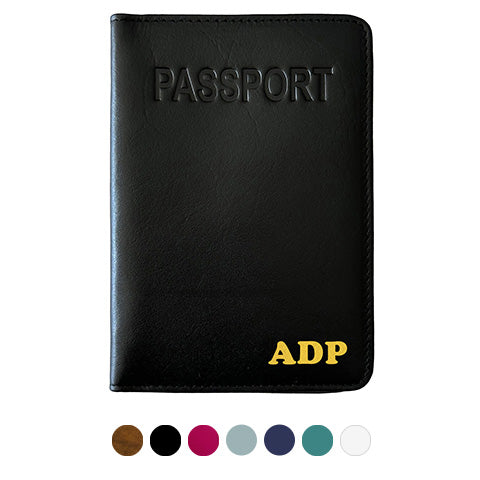 Personalized Monogrammed Leather RFID Passport Cover Holder - A&A Creative Designs