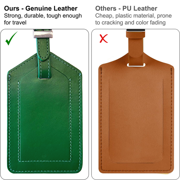 Genuine Top Grain Leather Luggage Tag - A&A Creative Designs