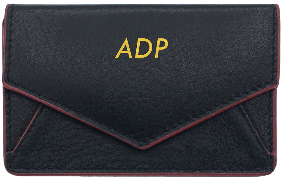 Genuine Leather Personalized RFID Card Holder - A&A Creative Designs