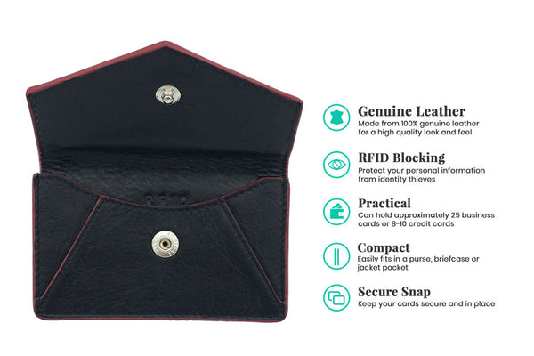 Genuine Leather Personalized RFID Card Holder - A&A Creative Designs