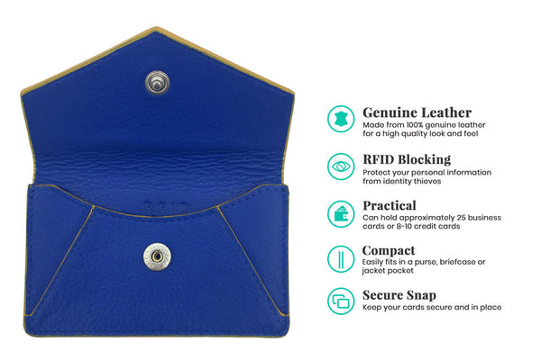 Genuine Leather Personalized RFID Card Holder - A&A Creative Designs