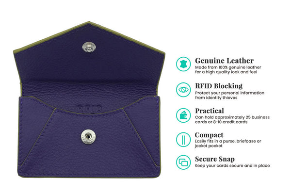Genuine Leather Personalized RFID Card Holder - A&A Creative Designs