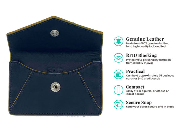 Genuine Leather Personalized RFID Card Holder - A&A Creative Designs