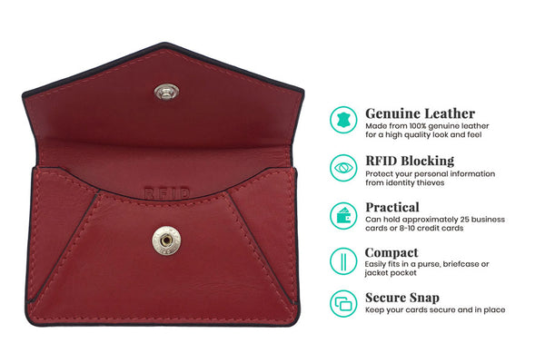 Genuine Leather Personalized RFID Card Holder - A&A Creative Designs