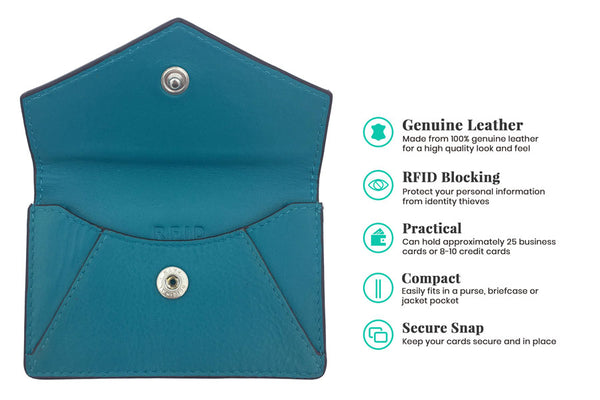Genuine Leather Personalized RFID Card Holder - A&A Creative Designs
