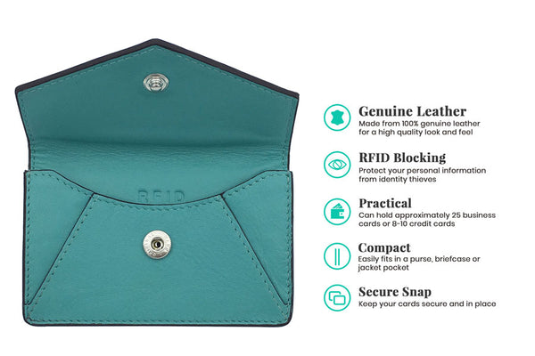 Genuine Leather Personalized RFID Card Holder - A&A Creative Designs