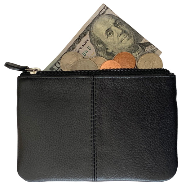 Personalized RFID Genuine Leather Coin Holder - A&A Creative Designs