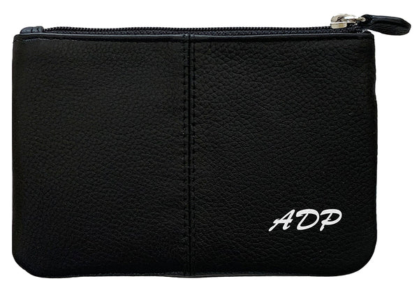 Personalized RFID Genuine Leather Coin Holder - A&A Creative Designs