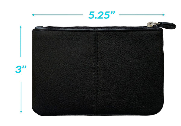 Personalized RFID Genuine Leather Coin Holder - A&A Creative Designs