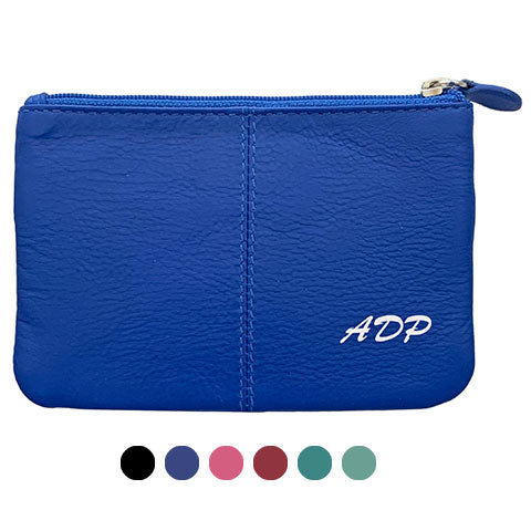 Personalized RFID Genuine Leather Coin Holder - A&A Creative Designs