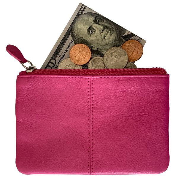 Personalized RFID Genuine Leather Coin Holder - A&A Creative Designs