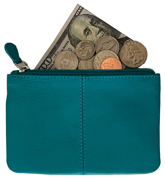Personalized RFID Genuine Leather Coin Holder - A&A Creative Designs