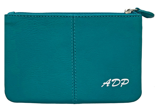 Personalized RFID Genuine Leather Coin Holder - A&A Creative Designs