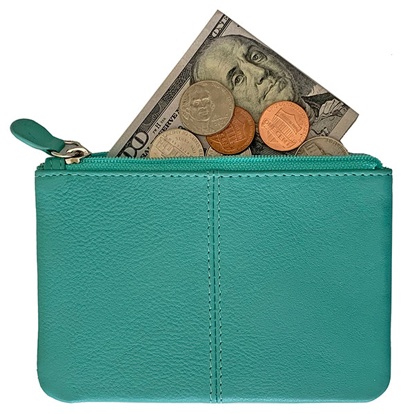 Personalized RFID Genuine Leather Coin Holder - A&A Creative Designs