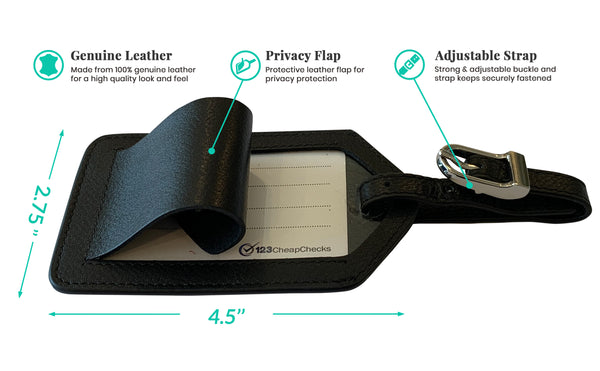 Personalized Monogrammed Leather Luggage Tag - A&A Creative Designs