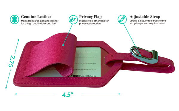 Personalized Monogrammed Leather Luggage Tags - 3 Pack - A&A Creative Designs