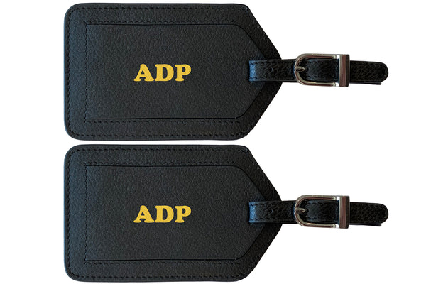 Personalized Monogrammed Leather Luggage Tags - 2 Pack - A&A Creative Designs