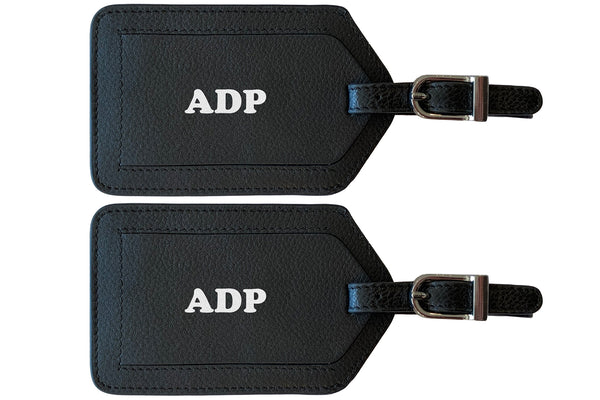 Personalized Monogrammed Leather Luggage Tags - 2 Pack - A&A Creative Designs
