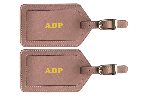 Personalized Monogrammed Leather Luggage Tags - 2 Pack - A&A Creative Designs