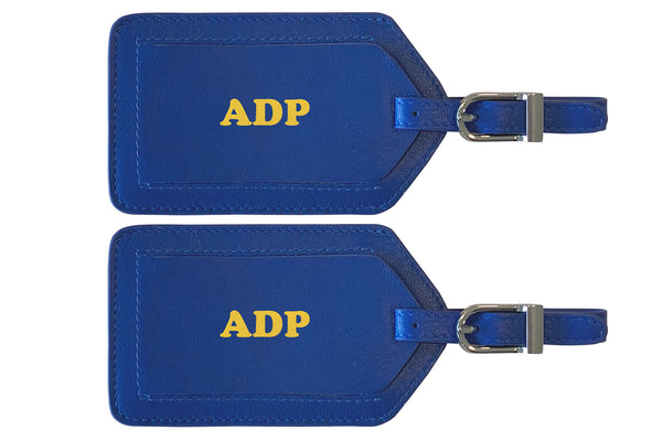 Personalized Monogrammed Leather Luggage Tags - 2 Pack - A&A Creative Designs